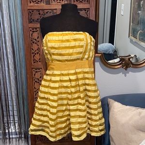 The Limited Gold Yellow Strapless Dress M
